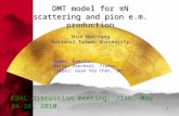 DMT model for πN scattering and pion e.m. production Shin Nan Yang National Taiwan University