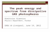 The peak energy and spectrum from dissipative GRB photospheres