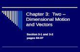 Chapter 3:  Two – Dimensional Motion and Vectors