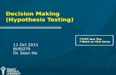 Decision Making (Hypothesis Testing)