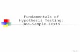 Fundamentals of Hypothesis Testing: One-Sample Tests