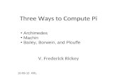 Three Ways to Compute Pi