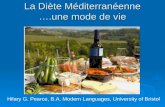 La Diète Méditerranéenne ….une mode de vie