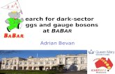 Search for dark-sector  Higgs and gauge bosons at  B A B AR