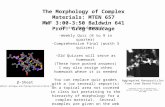 The Morphology of Complex Materials: MTEN 657 MWF 3:00-3:50 Baldwin 641 Prof. Greg Beaucage