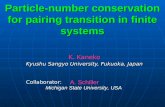 Particle-number conservation for pairing transition in finite systems
