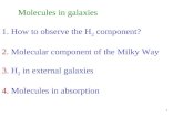 Molecules in galaxies  How to observe the H 2  component? 2.  Molecular component of the Milky Way