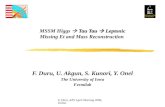 MSSM Higgs    Tau Tau   Leptonic Missing Et and Mass Reconstruction