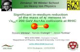 Zim ányi `09 Winter School  on Heavy Ion Physics