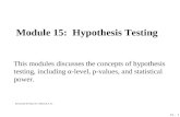 Module 15:  Hypothesis Testing