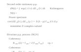 Second order stationary p.p.       dN(t) = ∫  exp{ i  λ  t} dZ  N  ( λ  ) dt       Kolmogorov