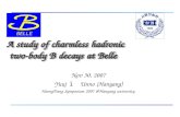 A study of charmless hadronic  two-body B decays at Belle