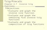 Trig/Precalc Chapter 4.7  Inverse trig functions