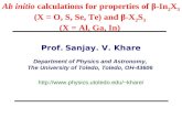 Prof. Sanjay. V. Khare Department of Physics and Astronomy,