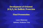Development of Oriented  β -Si 3 N 4  for Ballistic Protection Final Presentation