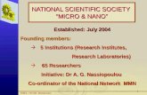 NATIONAL SCIENTIFIC SOCIETY “MICRO & NANO”
