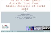 Uncertainty determination of Polarized gluon distributions from   Global Analysis of World Data