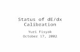 Status of dE/dx Calibration
