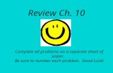 Review Ch. 10