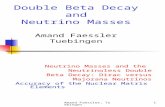 Double Beta Decay and Neutrino Masses Amand Faessler Tuebingen
