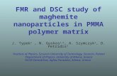 FMR and DSC study of maghemite nanoparticles in PMMA polymer matrix