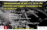 Measurements of  p(e, e’ π + )n in the  ∆ (1232)  and higher resonances for Q 2 ≤4.9 GeV 2