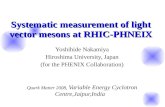 Systematic measurement of light vector mesons at RHIC-PHNEIX