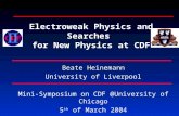 Electroweak Physics and Searches  for New Physics at CDF