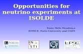 Opportunities for neutrino experiments at ISOLDE