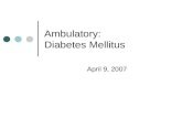 Ambulatory: Diabetes Mellitus