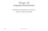 Chapt. 10 Angular Momentum