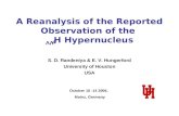 A Reanalysis of the Reported Observation of the  ΛΛ H Hypernucleus
