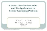 A Point-Distribution Index  and Its Application to  Sensor Grouping Problem