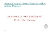Symposium on  Astro -Particle and Nuclear Physics