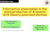 Polarization observables in the  photoproduction  of  ¦  mesons  with linearly polarized photons