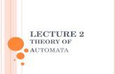 Lecture 2 Theory of A UTOMATA