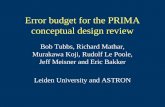 Error budget for the PRIMA conceptual design review