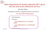 Spin alignment of vector mesons (K* 0 , φ ) in Au+Au and p+p collisions at  RHIC