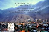 Exceptional Events: Lessons Learned