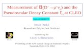 Measurement of  B (D + → μ + ν μ ) and the Pseudoscalar Decay Constant  f D  at CLEO