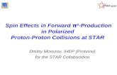 Spin Effects in Forward  π 0 -Production in Polarized  Proton-Proton Collisions at STAR