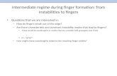 Intermediate regime during finger formation: from instabilities to fingers