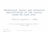 Mechanical layout and technical specification of the cavity-tuner-He-tank unit