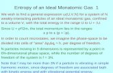 Entropy of an Ideal Monatomic Gas  1