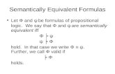 Semantically Equivalent Formulas