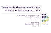 Transferrin therapy ameliorates disease in  ² -thalassemic mice