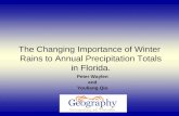The Changing Importance of Winter  Rains to Annual Precipitation Totals  in Florida