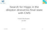 Search for Higgs in the dilepton dineutrino final state with CMS