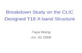 Breakdown Study on the CLIC Designed T18 X-band Structure