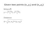 Given two points (x 1 ,y 1 ) and (x 2 ,y 2 )